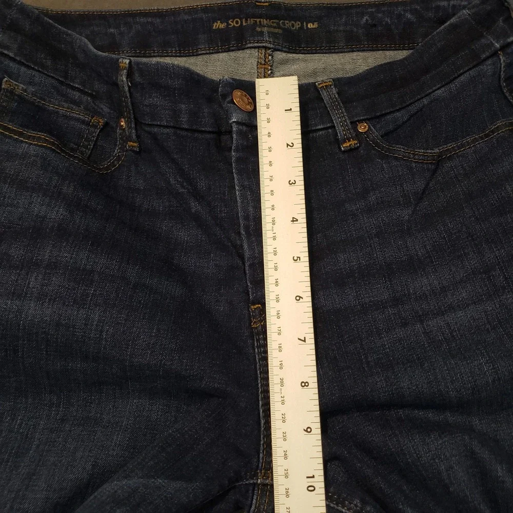 Chico's So Lifting Crop Jeans Womens 6 Dark Blue‎ Denim Stretch Pants